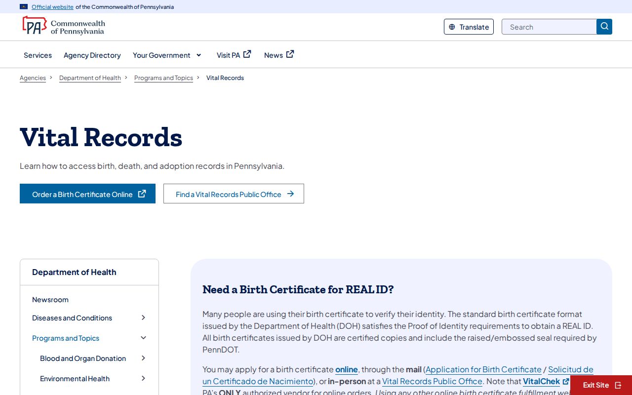 Upper Allen Township residents directory Pennsylvania vital-record access