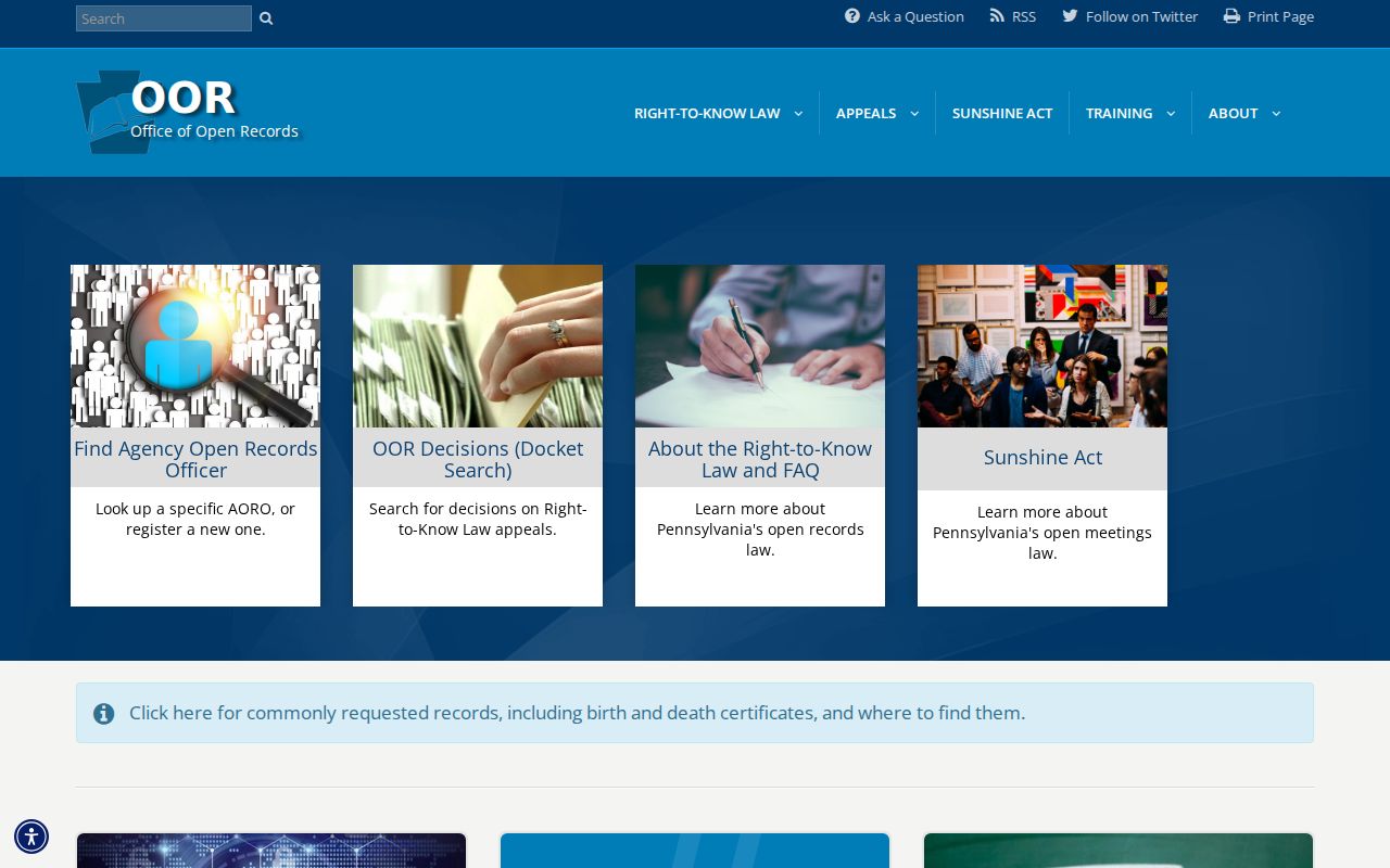 Upper Allen Township city directory Right-to-Know request resources from Pennsylvania Office of Open Records